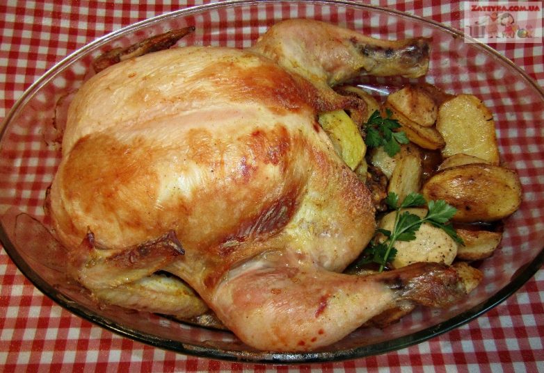 Курица, запеченная с картофелем в духовке Кулинария,курица