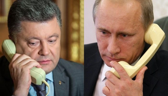 В Кремле рассказали, о чём говорили Путин и Порошенко по телефону