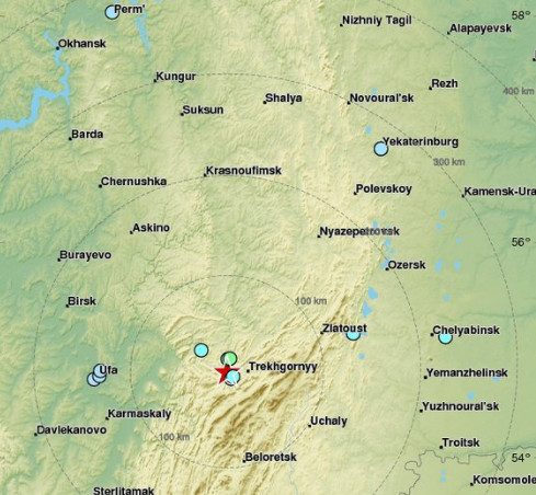 На Урале произошло землетрясение магнитудой 5,5