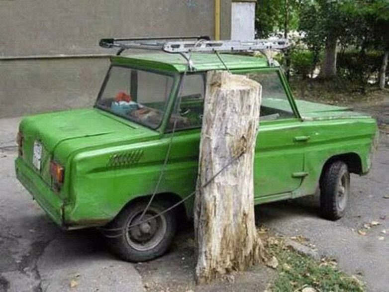 Смешной мотоцикл развалюха