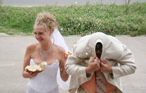 Смешные и прикольные свадебные фотографии