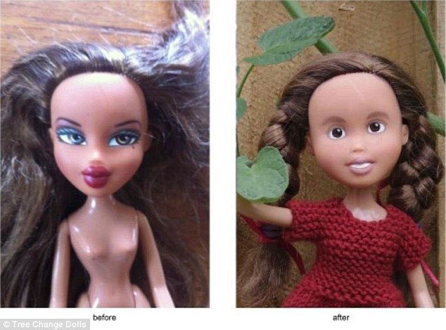 Творческая мама удаляет агрессивный макияж кукол Bratz и рисует им новые лица