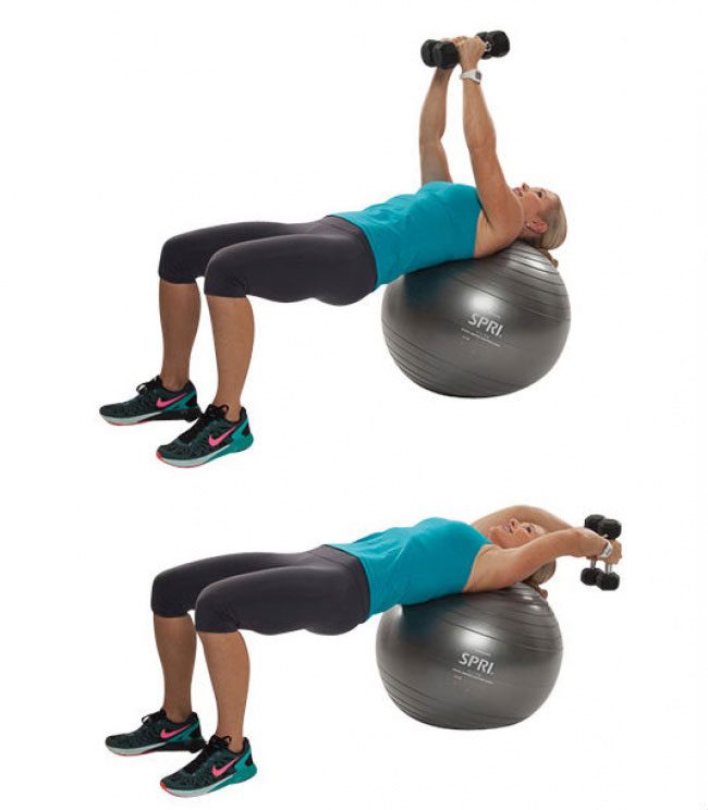 Bosu жим гантелей