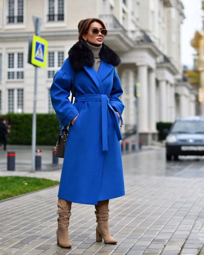 Как носить пальто с ботфортами