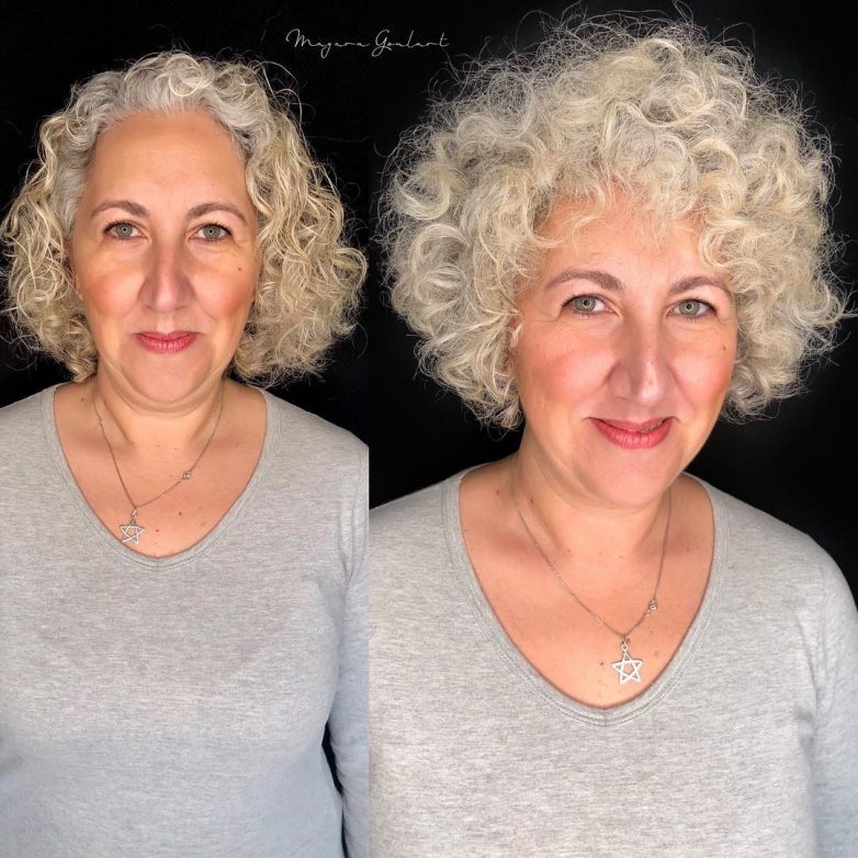 Стрижки для дам старше 40 лет на вьющиеся волосы