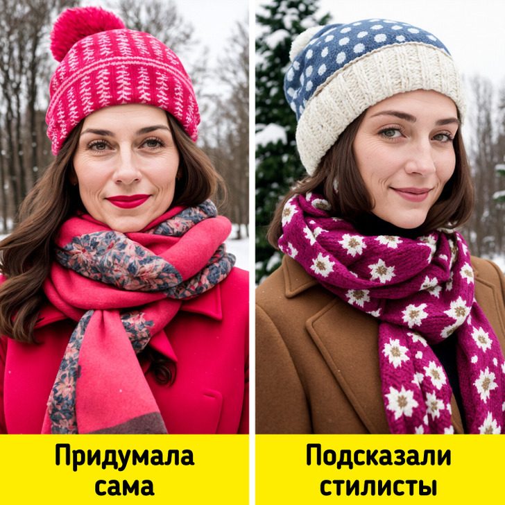 Как стильно сочетать шапки и шарфы