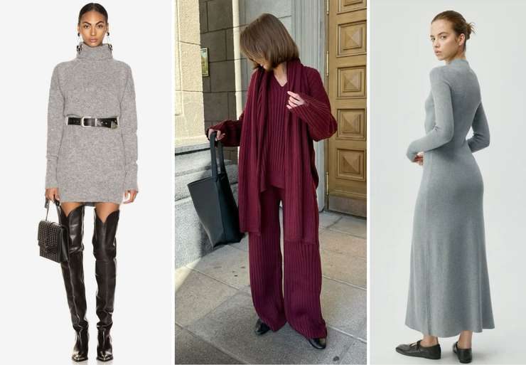 С чем носить тёплые платья