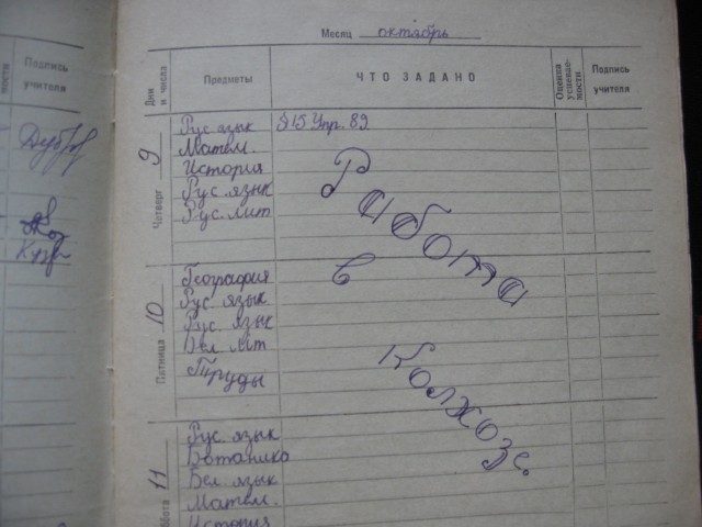 Из дневника советской школьницы...