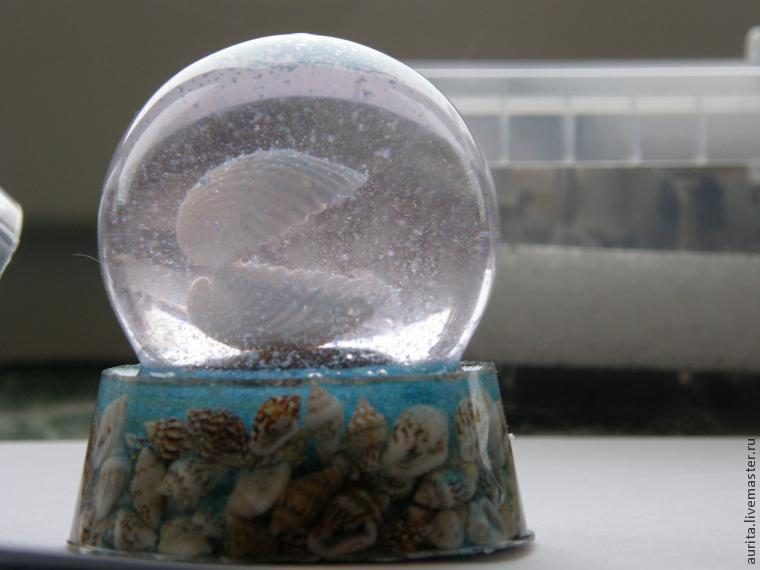Создаем снежный морской шар из лампочки