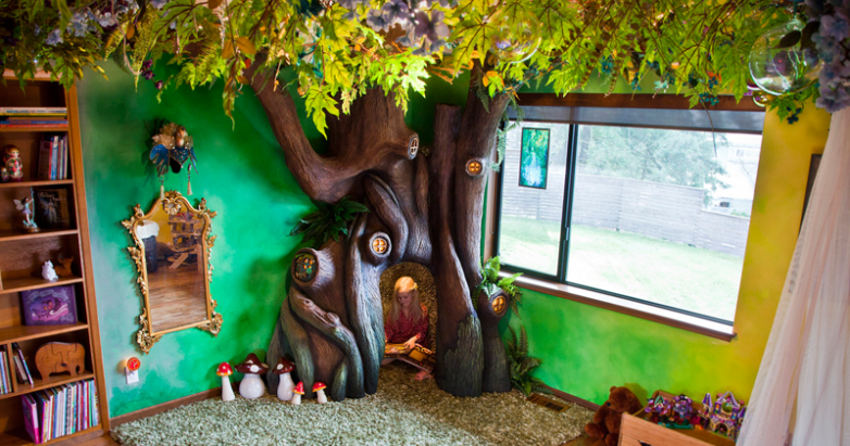 Отец превратил спальню дочери в волшебный домик на дереве