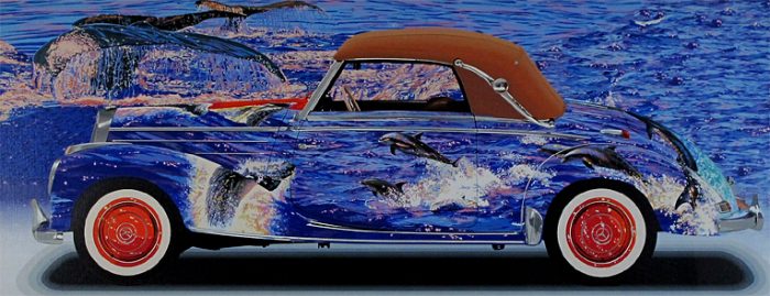 Mercedes-Benz в лазерной технике от японского художника Хиро Ямагата