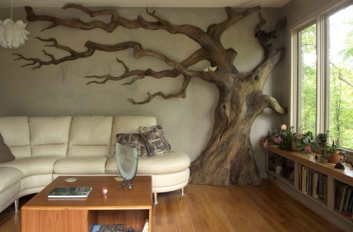 Оформление домашнего интерьера с помощью дерева