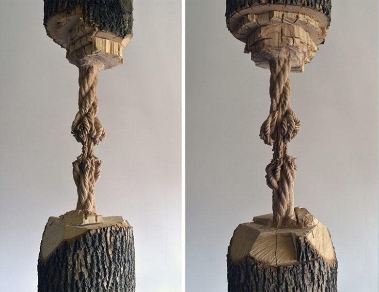 Скульптура из огромного ствола дерева