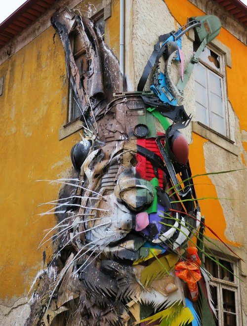 Скульптуры животных из мусора от художника Bordalo II