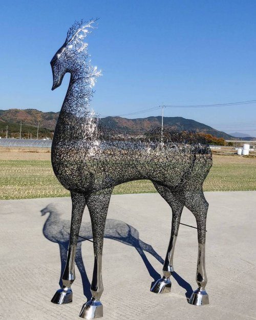 Металлические скульптуры животных от художника Кан Дон Хюна