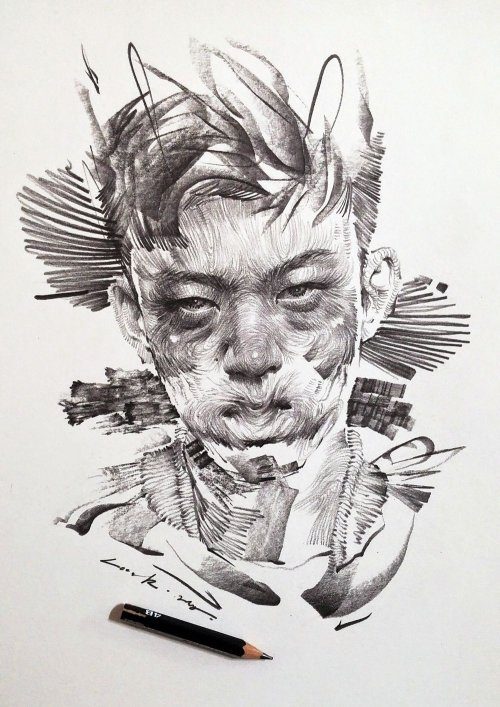 Монохромные портреты от сеульского художника Lee.K