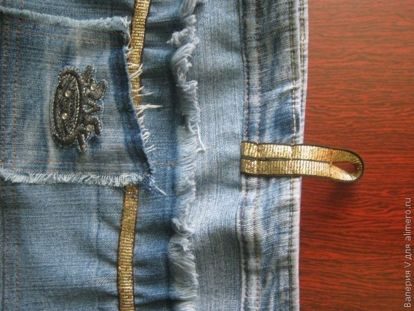 Косметичка-органайзер из старой джинсовой юбки