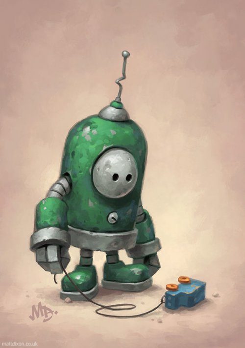 Милые роботы от Мэтта Диксона