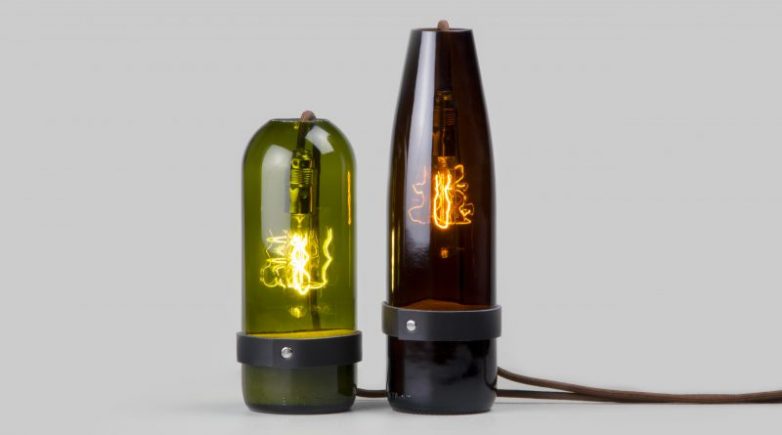 Оригинальные светильники из бутылок