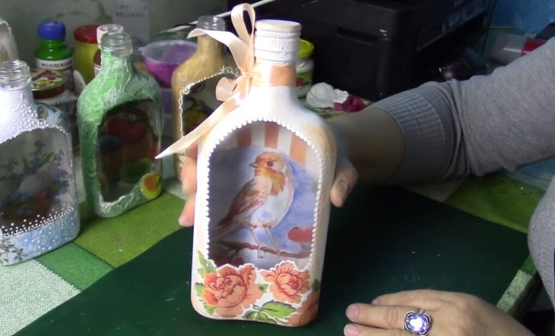 Оригинальная техника декора бутылки