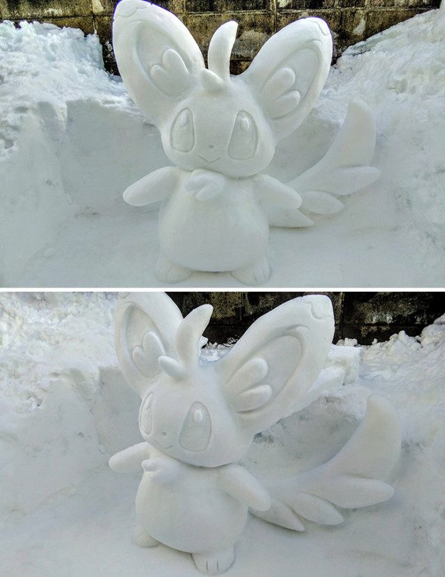 Очаровательные снежные скульптуры от японского мастера