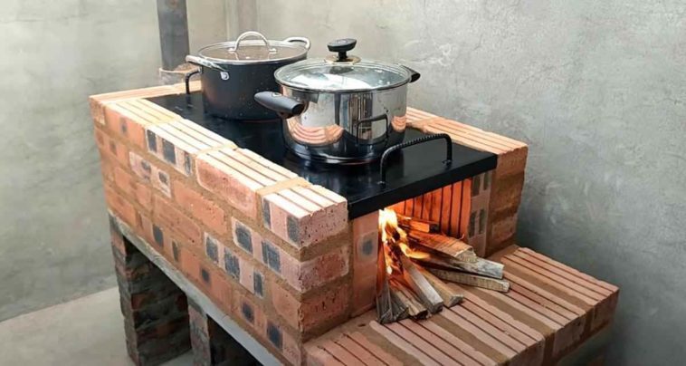 Печка-мангал из кирпича