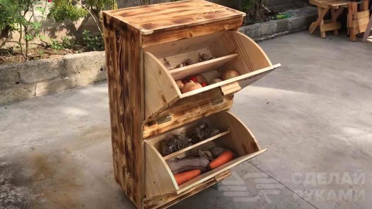 Шкафчик для овощей из деревянных поддонов