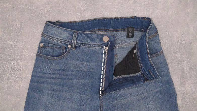 Простой способ заменить сломанную молнию на джинсах
