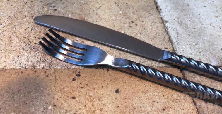 Ложка и нож из обычной арматуры