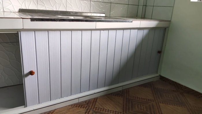 Шкаф под раковиной или ванной из ПВХ панелей