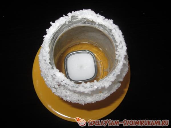 Оригинальный подсвечник из морской соли