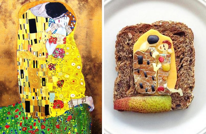 Шедевры живописи, нарисованные на бутербродах