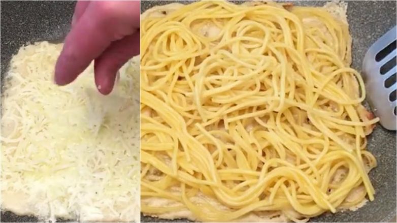 Роллы из спагетти с сыром