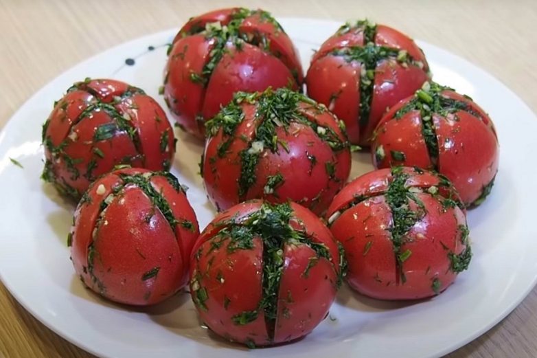 Быстрые закусочные помидорыи «Минутка»