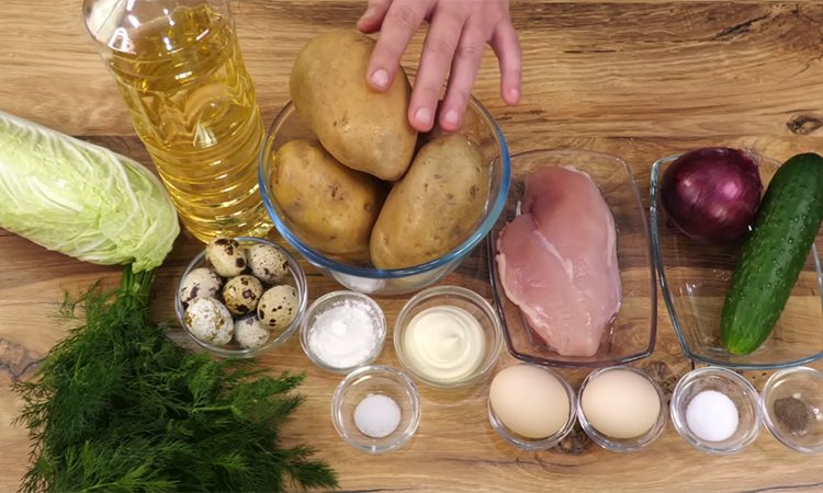 Гениальная находка на новогодний стол. Праздничный салат «Гнездо Глухаря» с порционной подачей