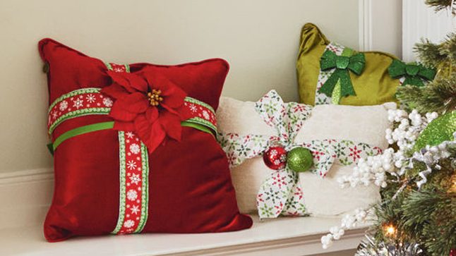 Идеи украшения подушек к Новому году!