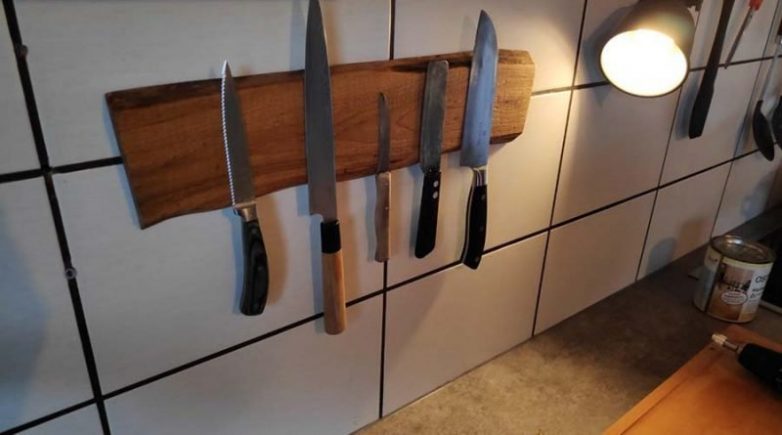 Магнитная доска для кухонных ножей своими руками