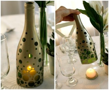 20 стильных предметов интерьера, сделанных стеклянных бутылок