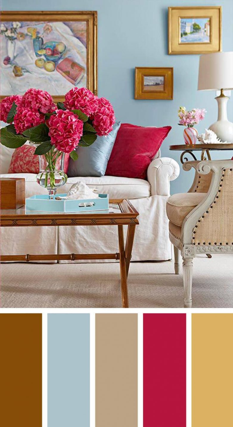 Идеальные цветовые сочетания в оформлении гостиной