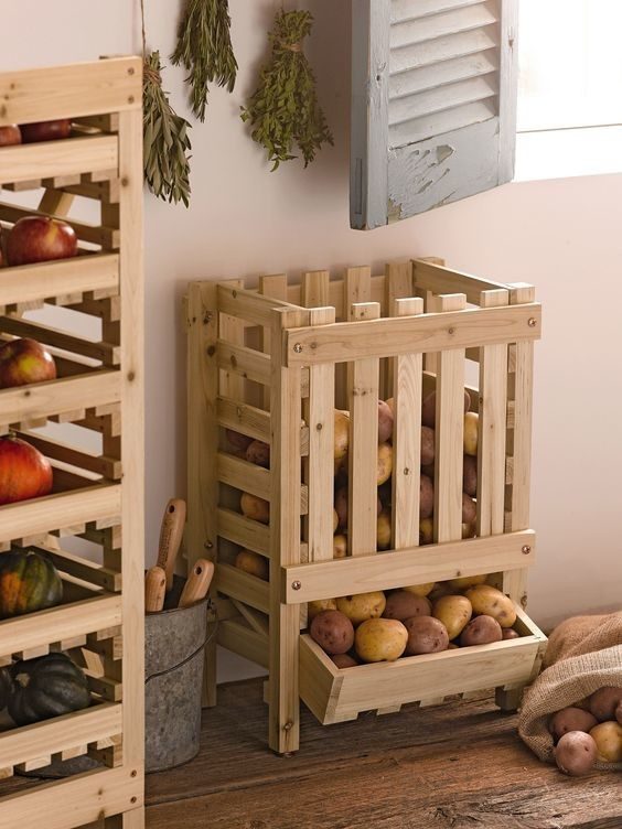 Идеи хранения фруктов и овощей на кухне