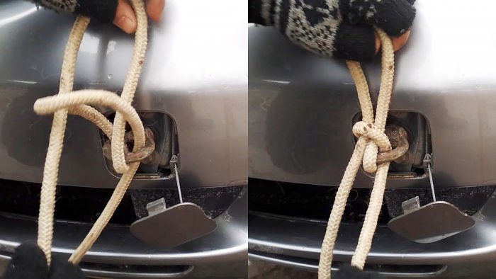 Буксировочный узел, который легко развязать