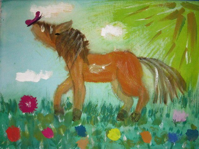 Конь детский рисунок