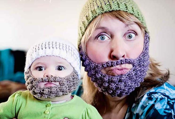 Милые бородатые шапки для малышей