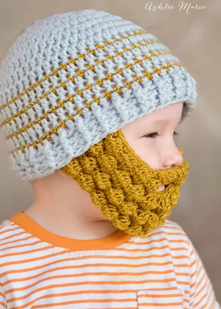 Милые бородатые шапки для малышей