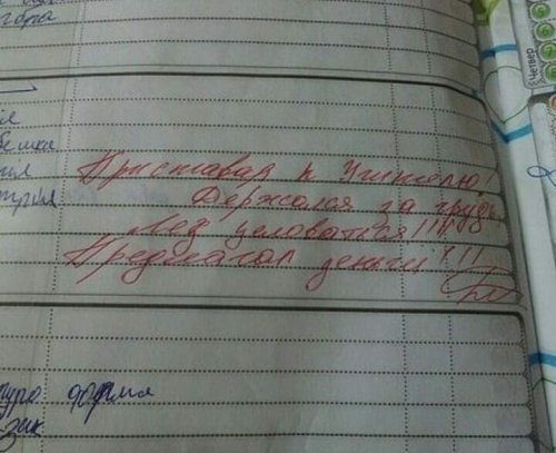 Смешные замечания из школьных дневников
