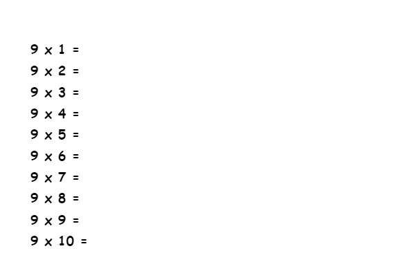 Как помочь школьнику быстро выучить таблицу умножения на 9?