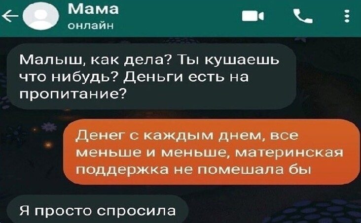 Смешные смс-переписки с родителями