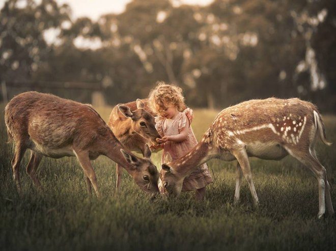 Мама делает удивительные фотографии своих детей с животными