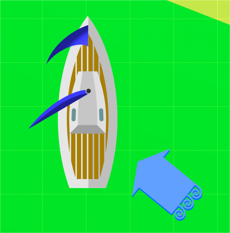 Как парусник плывет против ветра схема