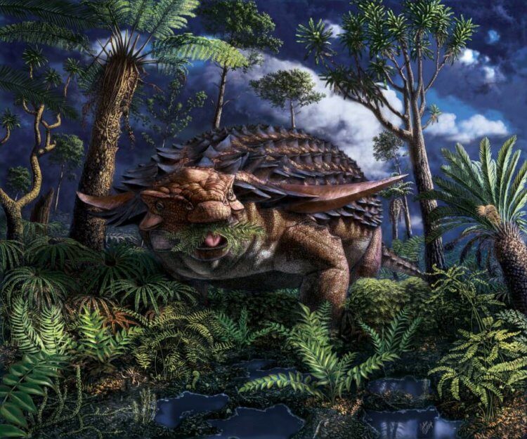 Что палеонтологи нашли в желудке у динозавра